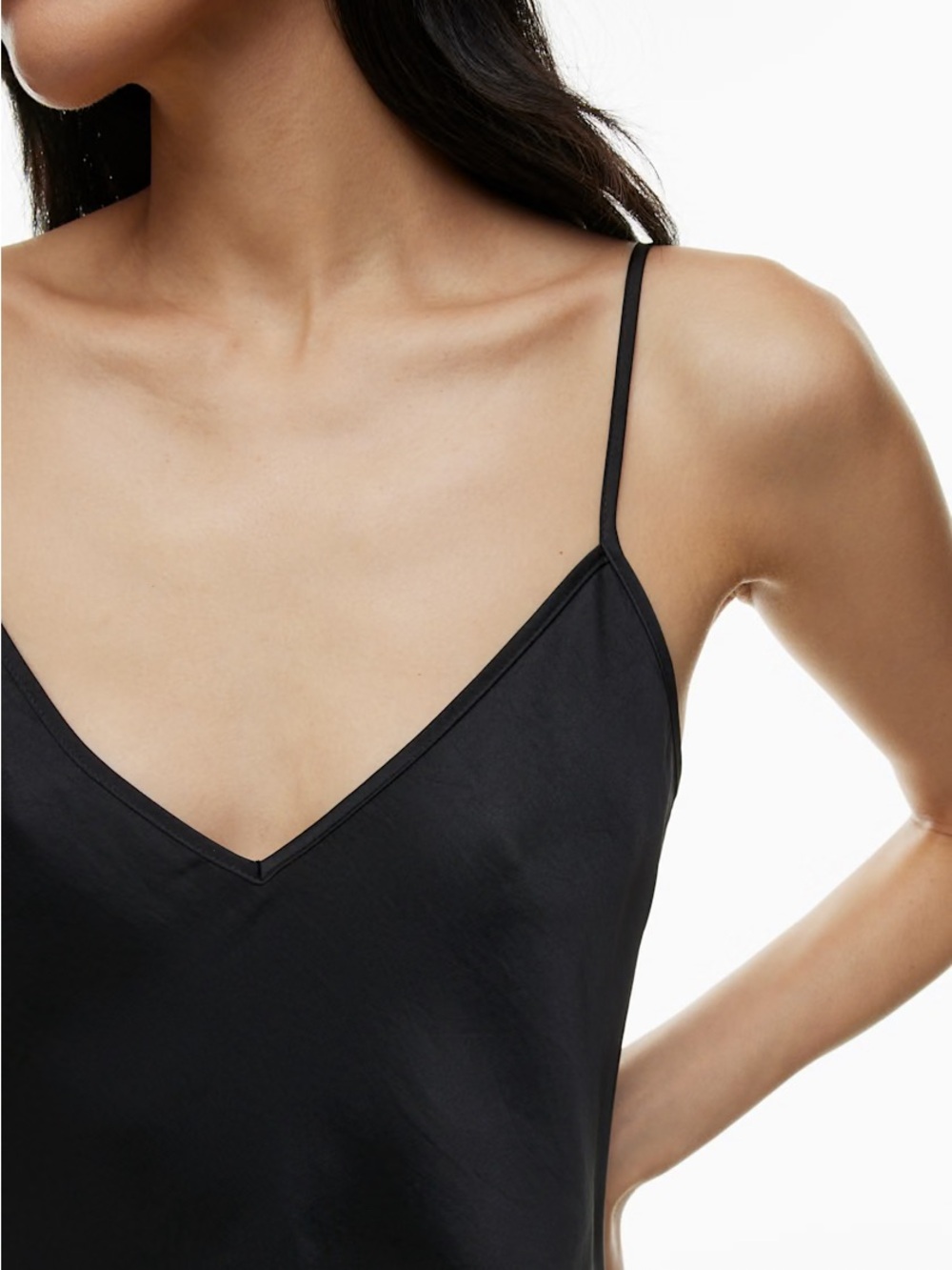 Aritzia Wilfred Only Slip Satin Midi Dress - Black - Picture 5 of 8